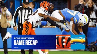 JK Dobbins GAMEWINNING TD helps Chargers avoid COLLAPSE against Bengals on SNF  Game Recap [upl. by Harned276]