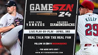 GameSZN Live New York Yankees  Arizona Diamondbacks  Rodon vs Kelly [upl. by Ayekat]