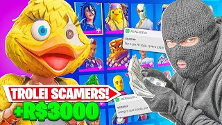 TROLLEI UM SCAMMER QUE TENTOU ROUBAR A MINHA CONTA DO FORTNITE Trollando scammers [upl. by Kelwin]