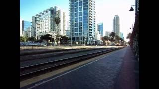 Railfanning Downtown San Diego 11102012 Amtrak Coaster [upl. by Nahsin]