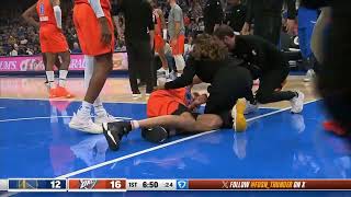 Chet Holmgren gets carried off court after scary fall vs Warriors [upl. by Adaiha]