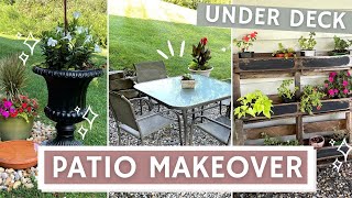 Our quick Under Deck Patio Makeover using items we already had [upl. by Ivek]