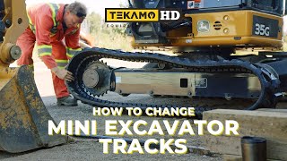 Learn How to Change Your MINI EXCAVATOR Tracks in Minutes [upl. by Goodyear]