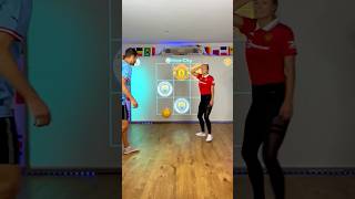 Manchester City or United ❤️💙⚽️🤯 manu mancity match tictactoe apfreestyle patrickbfree [upl. by Hurlee31]