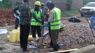 INSTALLATION an ELECTRICborehole PUMP in UGANDA by KASTHEW UG LTD httpwwwkasthewdrillingcoug [upl. by Chow]