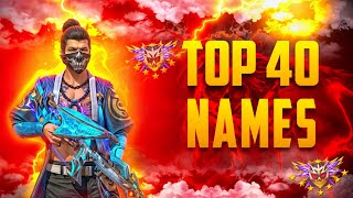 TOP 40 ATTITUDE NAMES FOR FREE FIRE 🤩  UNIQUE NAMES FOR FREE FIRE BEST NICKNAMES 🤩 FOR FREE FIRE [upl. by Akire]