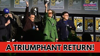 Robert Downey Jrs Spectacular Reveal As Marvels Dr Doom At Comic Con  WATCH [upl. by Aihsas]