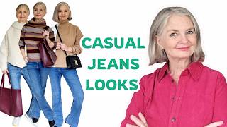 10 CASUAL OUTFITS FOR BOOTCUT JEANS  OVER 60 [upl. by Adiela]