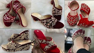 Red colour ke bridal heel amp sandel collection ll 💕❤️💖 ll 🌺💐trending [upl. by Akiem]