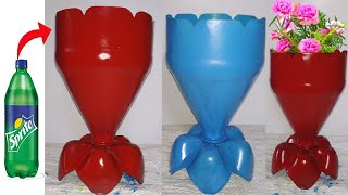 Plastic bottle pot craft ideas  plastic bottle flower vase making [upl. by Ahgem149]