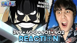 THE TRUTH OF GOLD ROGER  One Piece  Episodes 399  402 Reaction [upl. by Aicirtan]