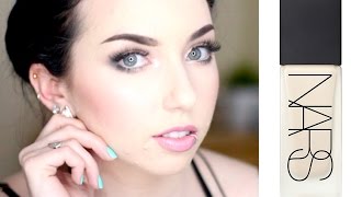 NARS ALL DAY LUMINOUS WEIGHTLESS FOUNDATION REVIEW amp DEMO  Pale acne prone skin [upl. by Lustick352]