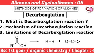 Decarboxylation of carboxylic acids  Alkanes and cycloalkanes  Bsc 1st year organic chemistry [upl. by Otrebile]