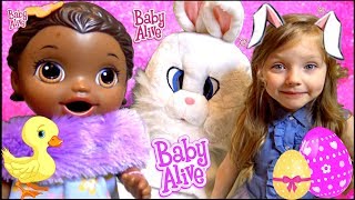 BABY ALIVE has EASTER MORNING MEET the BUNNY The Lilly and Mommy Show The TOYTASTIC Sisters The [upl. by Danielle710]