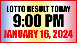 Lotto Result Today 9pm Draw January 16 2024 Swertres Ez2 Pcso [upl. by Bernice]