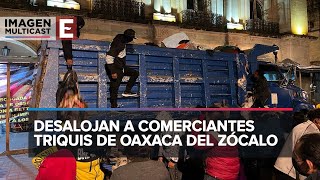 Desalojan a triquis que llevaba una década en el zócalo de Oaxaca [upl. by Uni672]