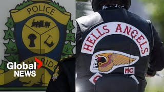 Hells Angels rolling into Lethbridge Alberta to open new chapter police boosting presence [upl. by Petracca]