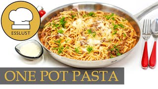 ONE POT SPAGHETTI mit HACK  köstlich und schnell gemacht [upl. by Aihsaei645]