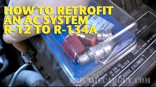 How To Retrofit an AC System R12 to R134a EricTheCarGuy [upl. by Willcox]