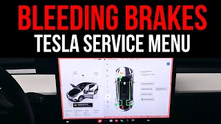 YOUR GUIDE TO BLEEDING BRAKES WITH THE TESLA SERVICE MENU [upl. by Cutty]