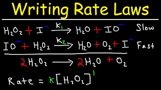 Writing Rate Laws of Reaction Mechanisms Using The Rate Determining Step  Chemical Kinetics [upl. by Oliva220]