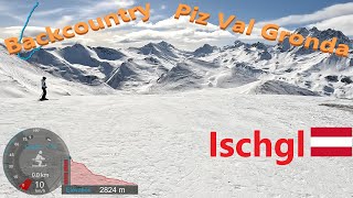 4K Skiing Ischgl Piz Val Gronda Backcountry OffPiste Crossing the Border Austria GoPro HERO11 [upl. by Bobinette604]