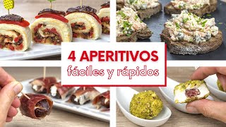 4 APERITIVOS Fáciles y Rápidos para FIESTAS y Reuniones familiares  CANAPÉS para Navidad [upl. by Corbet]