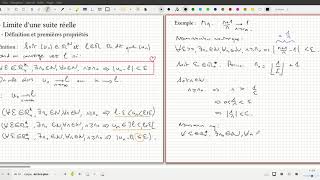 Chapitre X  partie 21 limite dune suite réelle [upl. by Attenyl50]