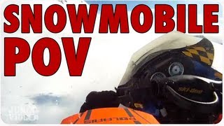 Snowmobile POV  Almost Fall Down Crevasse [upl. by Nadaha]