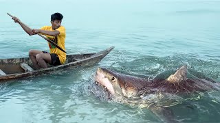 Shark Attack on Fishing Boat 9  A great White Shark Attack Short Movie [upl. by Ralat]