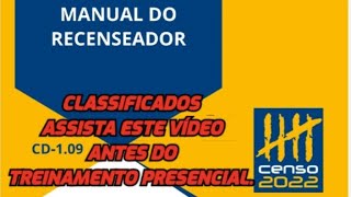 RECENSEADOR ACM ACSMANUAL DO RECENSEADOR DO IBGE  parte 1 Censo demográfico 2022 IBGE [upl. by Cicenia251]