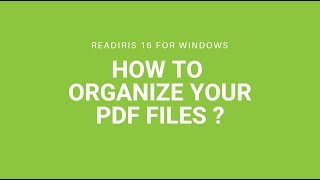 Readiris 16 Windows How to organize your PDF files [upl. by Ahseket]