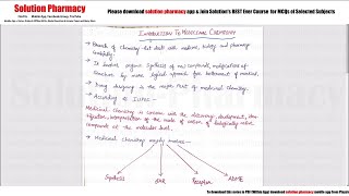 Class 01 Introduction to Medicinal Chemistry  Medicinal Chemistry01  BPharma 4th Semester [upl. by Leahcim]