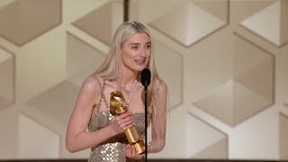 Elizabeth Debicki Wins Best Supporting Female Actor – Television I 81st Annual Golden Globes [upl. by Ylaek]