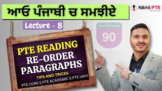 LECTURE 8  PTE READING REORDER PARAGRAPHS TIPS EXPLANATION IN PUNJABI  PTE BY NIKHIL [upl. by Victoir581]