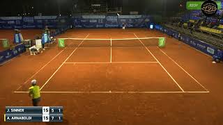 Second set between Andrea Arnaboldi and Jannik Sinner one of 4 matches Sinner lost to an Italian [upl. by Zonda15]