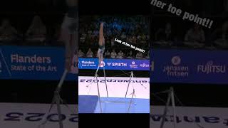 Kaylia NEMOUR amazing bars routine 2023 Antwerp World Championship [upl. by Allemahs278]