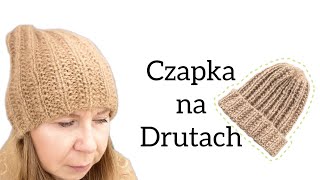 Jak dziergać Czapkę na Drutach Nowy wzór [upl. by Etteloc]