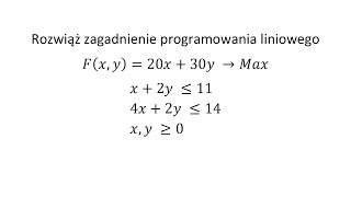 Programowanie liniowe cz 1 Rozwiąż zagadnienie programowania liniowego [upl. by Akkahs731]