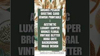 Kohathite  Free Passover Wishes Pesach Greeting Card Jewish Printable Aesthetic Luxury Copper Bron [upl. by Petronilla734]