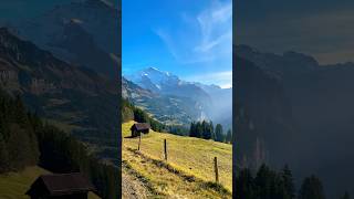 Stunning panoramic views from Wengen Switzerland stunning mountain wengen switzerland shorts [upl. by Inamik]