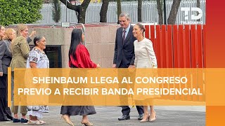 Claudia Sheinbaum llega al Congreso de la Unión donde recibirá la banda presidencial [upl. by Arraic]