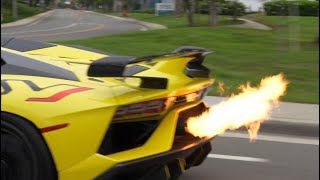 Lamborghini Aventador SVJ sound with Gintani exhaust tune 4K HEADPHONE USERS BEWARE [upl. by Trab]