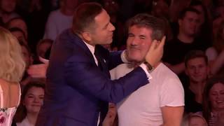 bgt simon cowell Action and david kiss [upl. by Akinar]