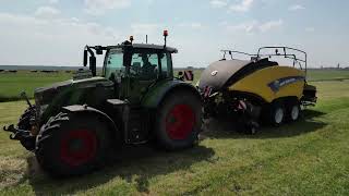 Fendt 724  NEW HOLLAND 1270 balenpers amp Fendt farmer 412  Strautman opraapwagen [upl. by Fleta]