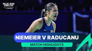 Jule Niemeier v Emma Raducanu  Germany v Great Britain 2024 Billie Jean King Cup Finals Highlights [upl. by Yttap146]