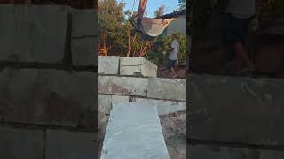 Roadbed stone installation process [upl. by Ynnaffit562]