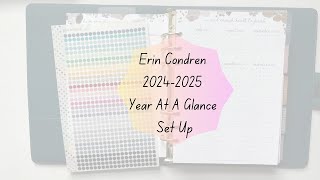 Erin Condren 20242025 Year At A Glance Set Up  202420205 Planner Set Up [upl. by Catherin]