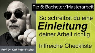 Tip 6 Bachelorarbeit Masterarbeit Einleitung [upl. by Dani]