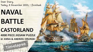 Castorland Naval Battle by Anna and Andrzej Orlinski 4000 piece jigsaw puzzle  Timelapse [upl. by Aitnecserc238]